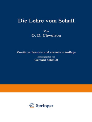 cover image of Die Lehre vom Schall